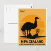  Bezoek Nieuw-Zeeland EMU Travel Briefkaart (Voorkant / Achterkant)