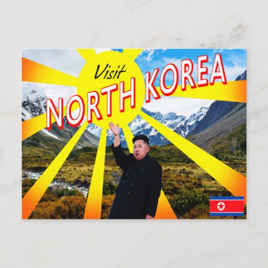 Bezoek Noord-Korea Briefkaart (Voorkant)