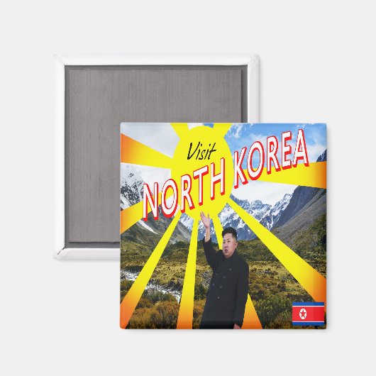 Bezoek Noord-Korea Magneet (Voorkant / Achterkant)