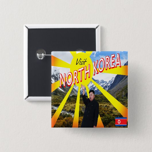 Bezoek Noord-Korea Vierkante Button 5,1 Cm (Voorkant /achterkant)