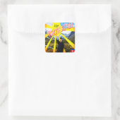 Bezoek Noord-Korea Vierkante Sticker (Tas)