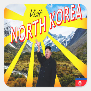 Bezoek Noord-Korea Vierkante Sticker