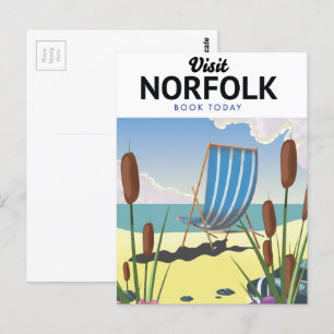 Bezoek Norfolk Boek vandaag reisposter Briefkaart