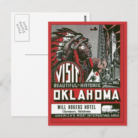 Bezoek Oklahoma OK USA  Briefkaart (Voorkant / Achterkant)