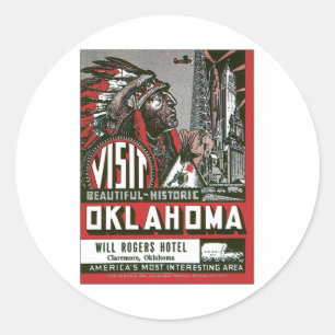 Bezoek Oklahoma OK USA  Ronde Sticker