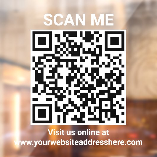 Bezoek ons Online QR Code Business Raamsticker (Vel 2)