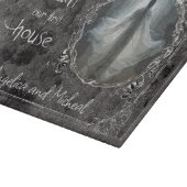 Bezoek onze eerste huis bruiloft snijplank (Hoek)