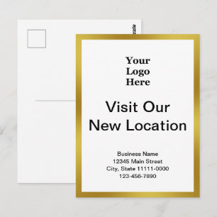Bezoek onze nieuwe locatie Goud Witte Zakelijke Lo Briefkaart