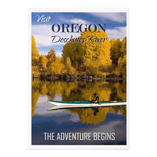 Bezoek Oregon, Deschutes River, Foto Afdruk (Voorkant)