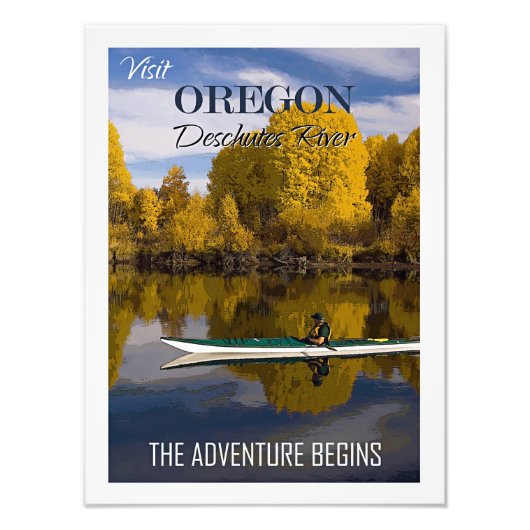 Bezoek Oregon, Deschutes River, Foto Afdruk (Voorkant)