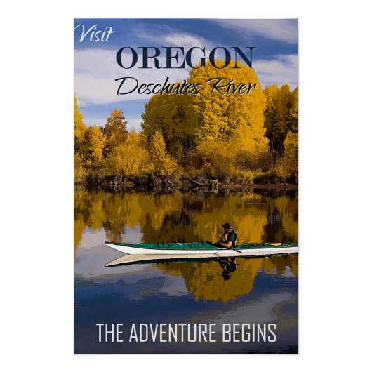 Bezoek Oregon, Deschutes River, Perfect Poster (Voorkant)