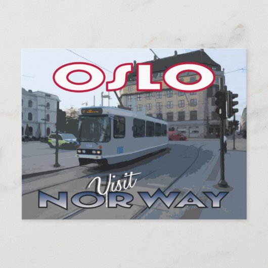 Bezoek... Oslo, Noorwegen - briefkaart (Voorkant)