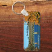 Bezoek PA Wilds Picturesque Souvenir Casey Bridge Sleutelhanger (Voorkant)