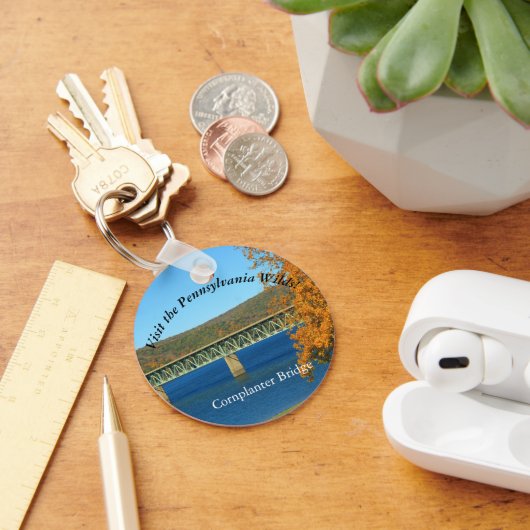Bezoek PA Wilds Picturesque Souvenir Casey Bridge Sleutelhanger (Bureau)