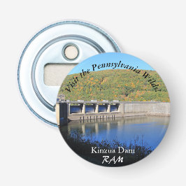Bezoek PA Wilds Picturesque Souvenir Kinzua Dam Button Flesopener