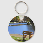 Bezoek PA Wilds Picturesque Souvenir Twin Lakes AN Sleutelhanger (Voorkant)