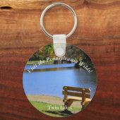 Bezoek PA Wilds Picturesque Souvenir Twin Lakes AN Sleutelhanger (Voorkant)