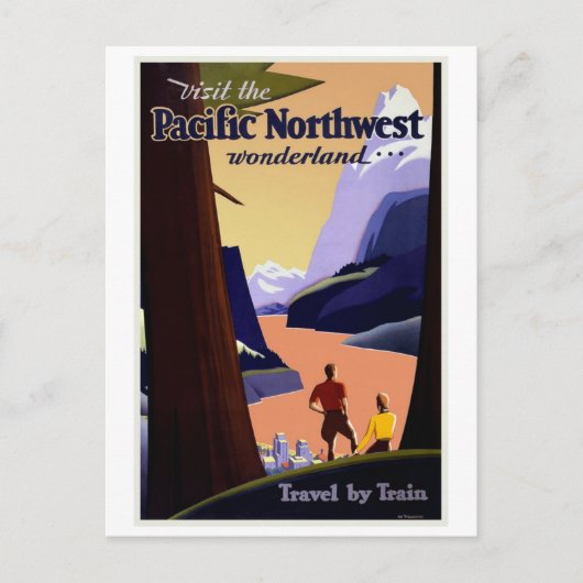 Bezoek Pacific Northwest  Briefkaart (Voorkant)