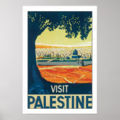 Bezoek Palestina met witte grens Poster (Voorkant)