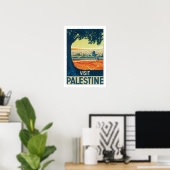 Bezoek Palestina met witte grens Poster (Thuiskantoor)