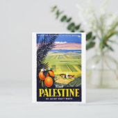 "Bezoek Palestine" Briefkaart Vintage Travel Poste (Staand voorkant)