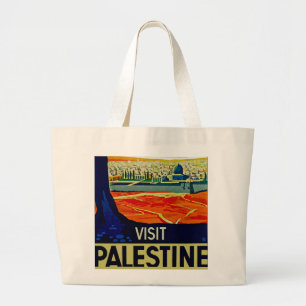 Bezoek Palestine Grote Tote Bag