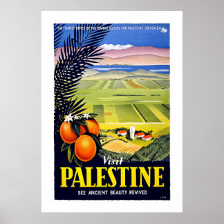 "Bezoek Palestine"-Poster voor het reizen van Vint Poster