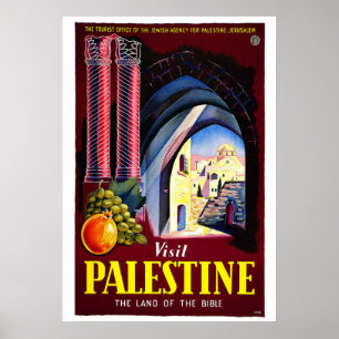 "Bezoek Palestine"-Poster voor het reizen van Vint Poster