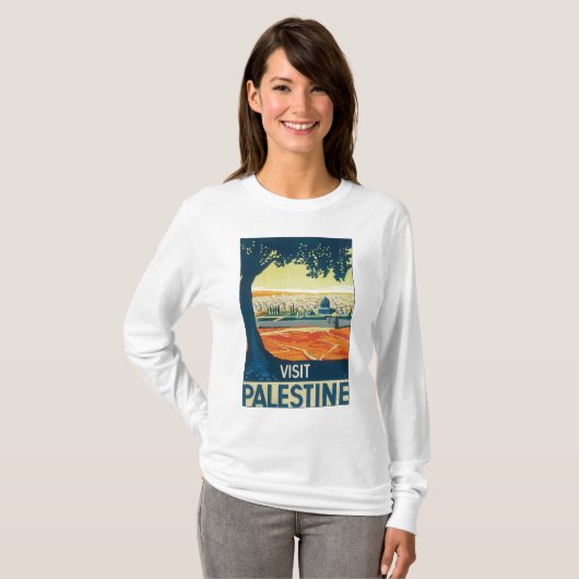 Bezoek Palestine T-shirt (Voorkant volledig)