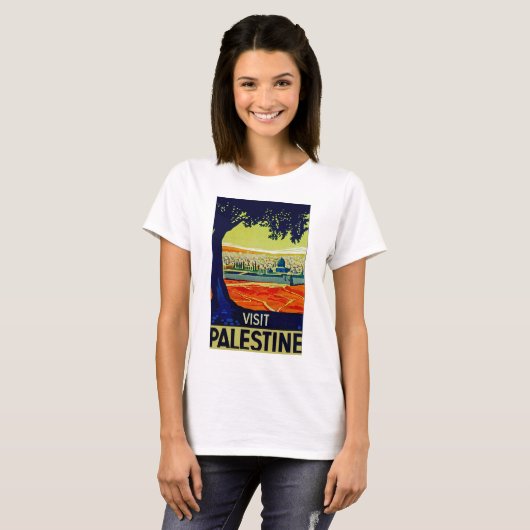 Bezoek Palestine T-shirt (Voorkant volledig)
