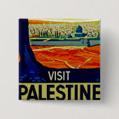 Bezoek Palestine Vierkante Button 5,1 Cm (Voorkant)
