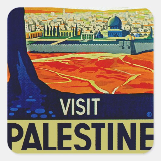 Bezoek Palestine Vierkante Sticker (Voorkant)