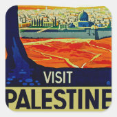 Bezoek Palestine Vierkante Sticker (Voorkant)
