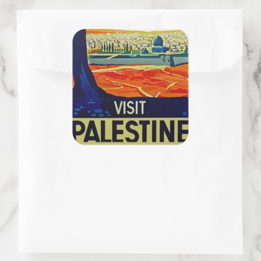 Bezoek Palestine Vierkante Sticker (Tas)