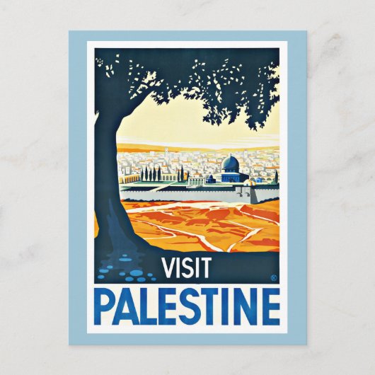 Bezoek Palestine Vintage Travel Briefkaart (Voorkant)