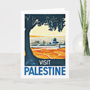 Bezoek Palestine Vintage Travel Feestdagen Kaart