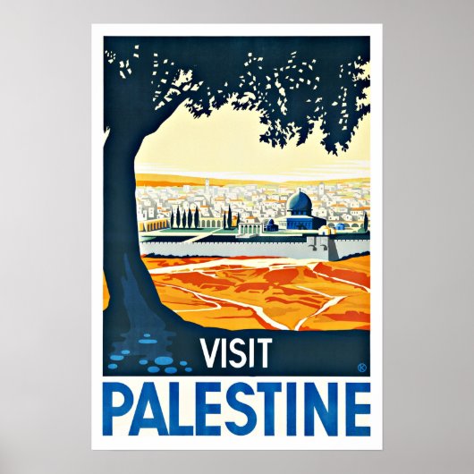 Bezoek Palestine Vintage Travel Poster (Voorkant)