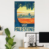 Bezoek Palestine Vintage Travel Poster (Thuiskantoor)