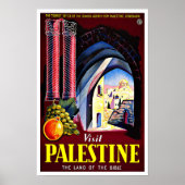 Bezoek Palestine Vintage Travel Poster (Voorkant)
