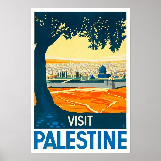 Bezoek Palestine Vintage Travel Poster (Voorkant)