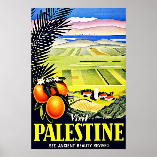 Bezoek Palestine Vintage Travel Poster (Voorkant)