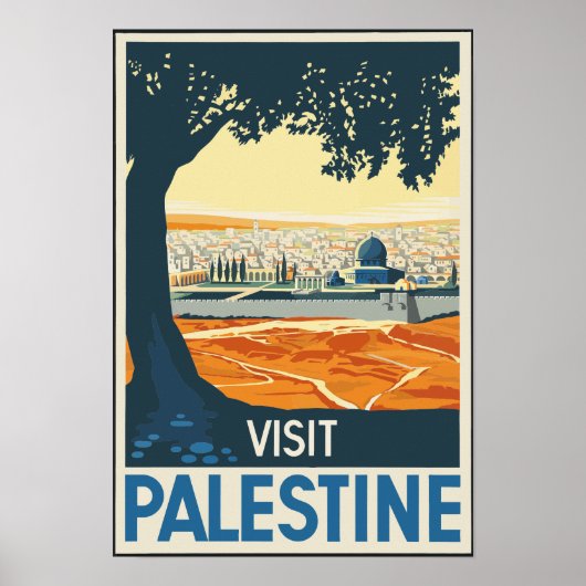Bezoek Palestine Vintage Travel Poster (Voorkant)