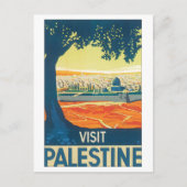 Bezoek Palestine Vintage Travel Poster Briefkaart (Voorkant)