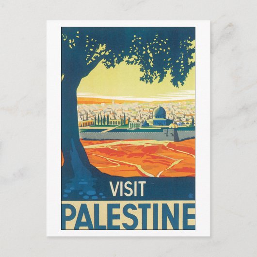 Bezoek Palestine Vintage Travel Poster Briefkaart (Voorkant)
