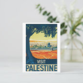 Bezoek Palestine Vintage Travel Poster Briefkaart (Staand voorkant)