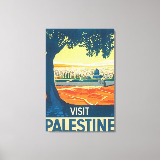 Bezoek Palestine Vintage Travel Poster Canvas Afdruk (Voorkant)