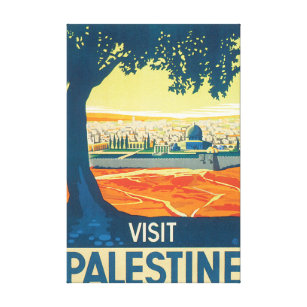 Bezoek Palestine Vintage Travel Poster Canvas Afdruk
