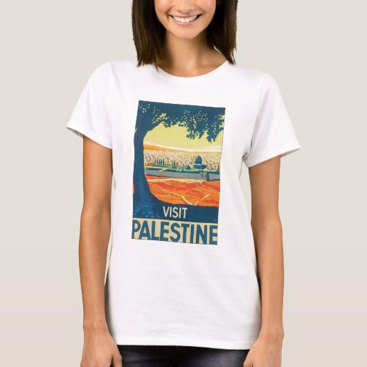 Bezoek Palestine Vintage Travel Poster T-shirt (Voorkant)