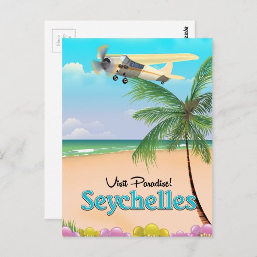Bezoek Paradise! Reisposter voor Seychellen Briefkaart (Voorkant / Achterkant)
