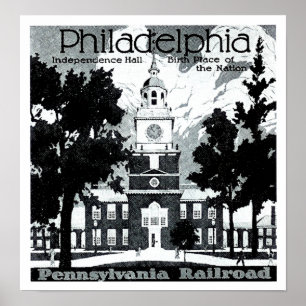 Bezoek Philadelphia op de Pennsylvania Railroad Poster